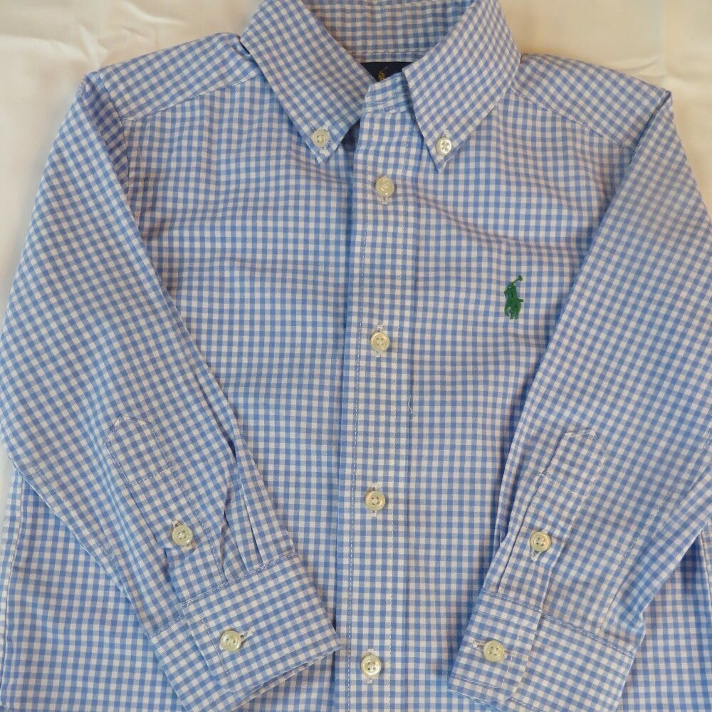 Polo Ralph Lauren Kids Button Down | Gingham | Blue | Size 2T